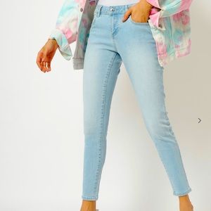 Blue faded jeans